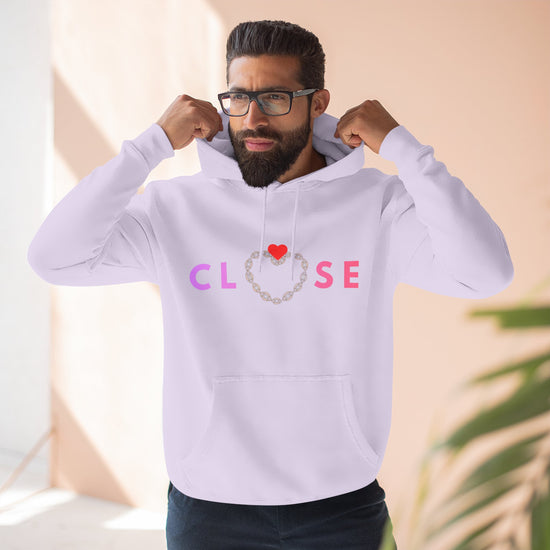 CLOSE Show Love Get It Done Valentine’s Day Hoodie with motivational graphic design on premium fleece hoodie